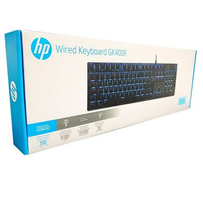 Teclado Mecânico Gamer Hp Gk400F Usb Led Azul Switch Blue