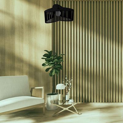 Luminária Pendente Trevo Modelo Ripado Preta
