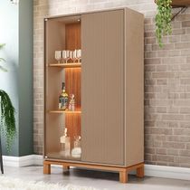 Cristaleira Porta De Vidro Com Led 90cm Lucca Areia/freijó C01 - Mpozenato