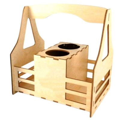 Porta Garrafa E Copos Mdf