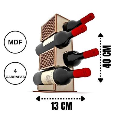 Mini Adega Mdf Para 4 Garrafas