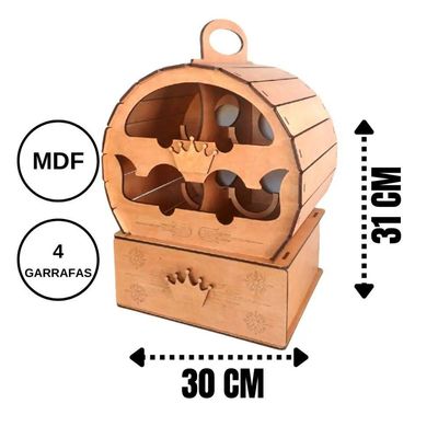 Mini Adega Mdf Para 4 Garrafas