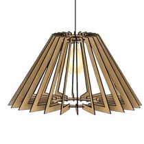 Luminária Teto Tipo Pendente Pirâmide Mdf Completa - MDF Cru