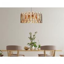 Luminária Teto Tipo Pendente Jade Mdf - Completa - Bola Mdf Cru