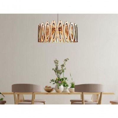 Luminária Teto Tipo Pendente Jade Mdf - Completa - Bola Mdf Cru