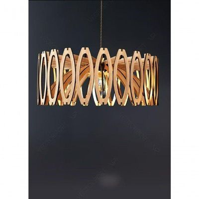 Luminária Teto Tipo Pendente Jade Mdf - Completa - Bola Mdf Cru