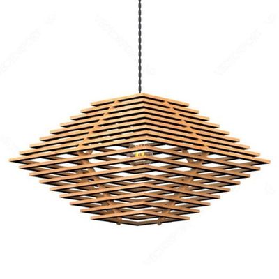 Luminária Teto Tipo Pendente Em Mdf - Completa Mdf Cru