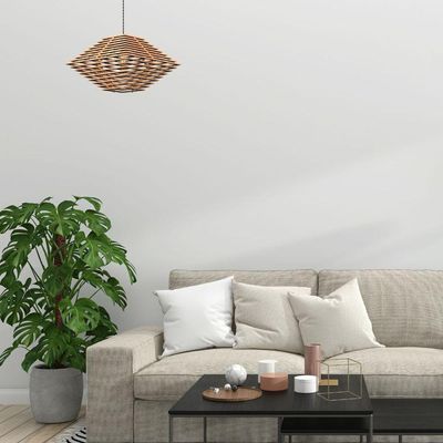 Luminária Teto Tipo Pendente Em Mdf - Completa Mdf Cru