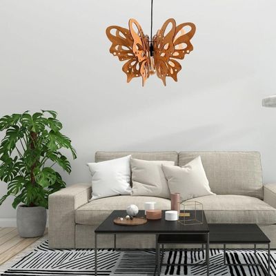 Luminária Teto Tipo Pendente Borboleta Mdf - Completa Mdf Cru