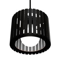 Luminária Pendente Tóquio Modelo Ripado - Preta
