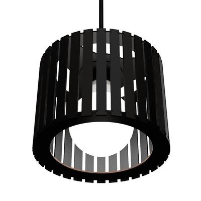 Luminária Pendente Tóquio Modelo Ripado - Preta