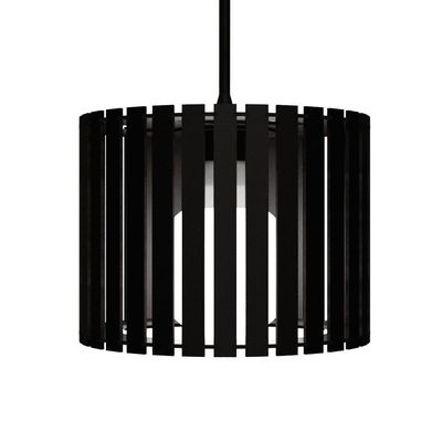 Luminária Pendente Tóquio Modelo Ripado - Preta