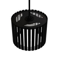 Luminária Pendente Tóquio Modelo Ripado - Preta