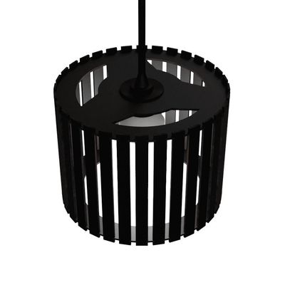 Luminária Pendente Tóquio Modelo Ripado - Preta