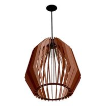 Luminária Teto Tipo Pendente Amazonas Mdf Completa - Marrom