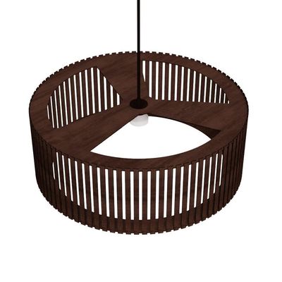 Luminária Pendente Vênus Modelo Ripado - Marrom