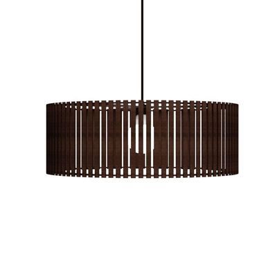 Luminária Pendente Vênus Modelo Ripado - Marrom