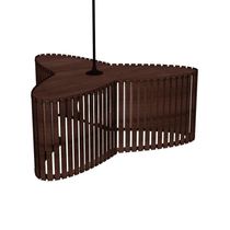 Luminária Pendente Trevo Modelo Ripado Marrom