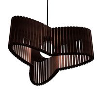 Luminária Pendente Trevo Modelo Ripado Marrom