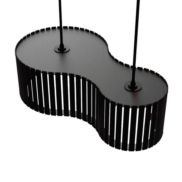Luminária Pendente Infinita Modelo Ripado - Preta