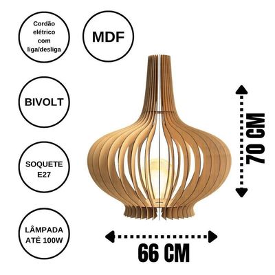 Luminária De Chão Oásis - Mdf Cru