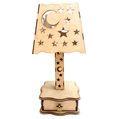 Abajur De Mesa Estrelado Em Mdf