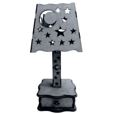Abajur De Mesa Estrelado Em Mdf
