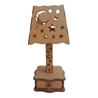 Abajur De Mesa Estrelado Em Mdf