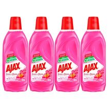 Kit 4 Limpador Diluível Ajax Festa Das Flores Bouquet De Flores 500ml