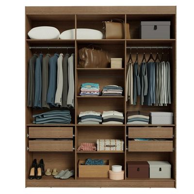 Guarda-roupa Casal 6 Portas Batentes Saturno Madesa Rustic/preto