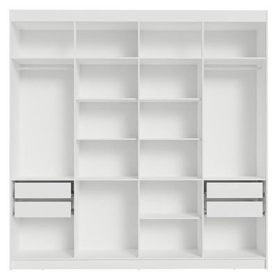 Guarda-roupa Casal 8 Portas Batentes Com Espelho Saturno Madesa Branco/preto