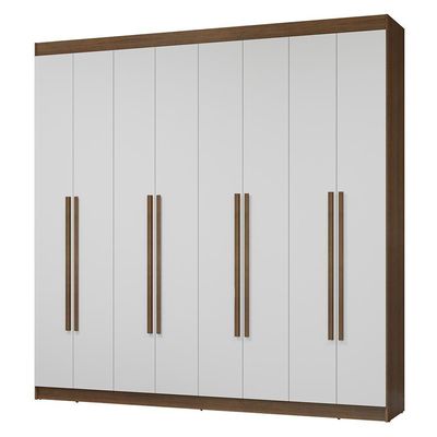 Guarda-roupa Casal 8 Portas Batentes Netuno Madesa Rustic/branco