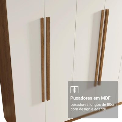 Guarda-roupa Casal 8 Portas Batentes Netuno Madesa Rustic/branco
