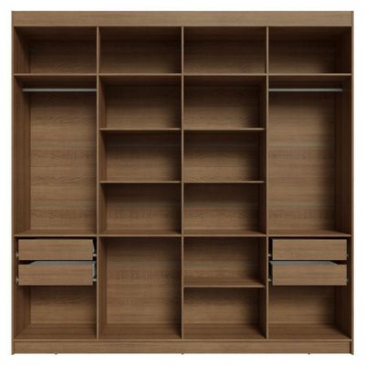 Guarda-roupa Casal 8 Portas Batentes Saturno Madesa Rustic/preto