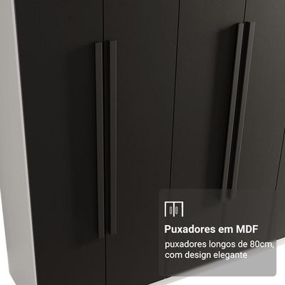 Guarda-roupa Casal 8 Portas Batentes Netuno Madesa Branco/preto