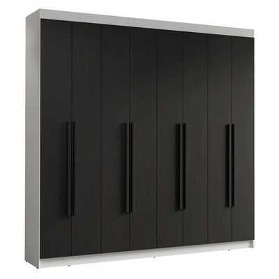 Guarda-roupa Casal 8 Portas Batentes Venus Madesa Branco/preto