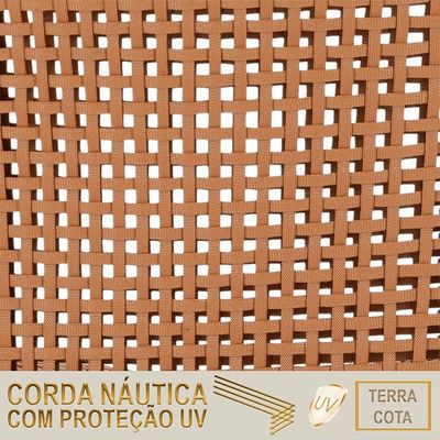 06 Cadeiras Floripa Alumínio Pintura Fendi Trama Original Terra Cota