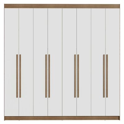 Guarda-roupa Casal 8 Portas Batentes Saturno Madesa Rustic/branco