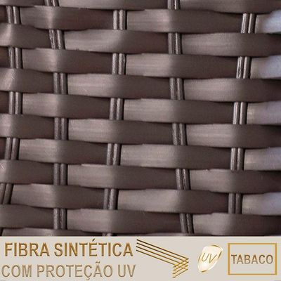 2 Espreguiçadeiras Catar E 1 Mesa Alumínio E Fibra Trama Tabaco