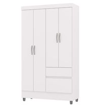 Guarda Roupa Solteiro 103cm Com 4 Portas Ideal Flex Branco - Vila Rica