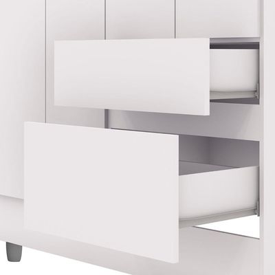 Guarda Roupa Solteiro 103cm Com 4 Portas Ideal Flex Branco - Vila Rica