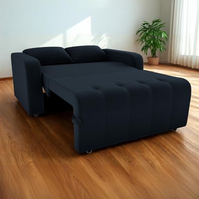 Sofa Cama 2 Lugares 138 Cm Amora Veludo Inca E451 Preto Milani Store Preto