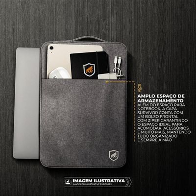 Capa Para Notebook De 13 - 13,3 Polegadas - Survivor - Cinza - Gshield