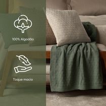 Manta Decorativa Para Sofá Tricot Golden 1,20m X 1,50m 100% Algodão Natural