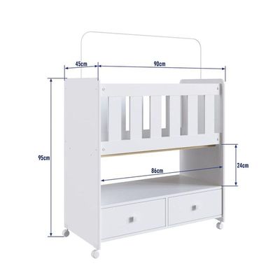 Mini Berço Moisés 2 Gavetas Certificado By 510 Branco