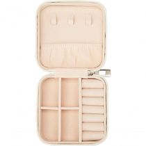 Porta Jóia De Bolsa Para Viagem Bolsa De Armazenamento Colar Brinco Anéis Portátil Cor:brancop