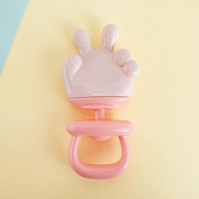 Mordedor Mãozinha De Silicone Para Bebê 12x7,5cm Rosa