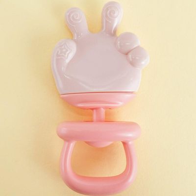 Mordedor Mãozinha De Silicone Para Bebê 12x7,5cm Rosa
