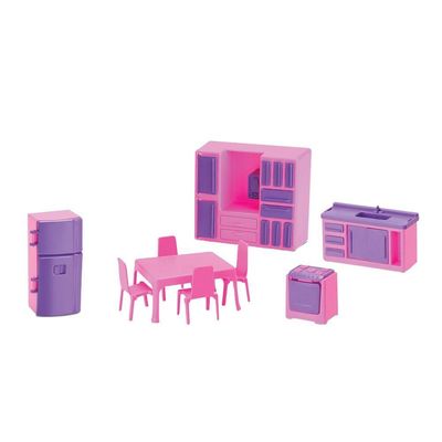 Kit Quarto Sala E Cozinha Mini Judy Home - Samba Toys