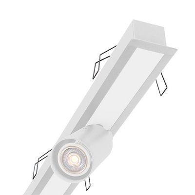 Luminária Embutir Taschibra Spire Led Linear 40w Com 2 Spot Mr11 Bivolt Branca 3000k Luz Quente